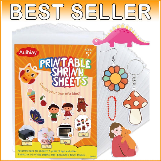 50 Sheets Printable Shrink Plastic - DIY Craft Kit for Creative Projects