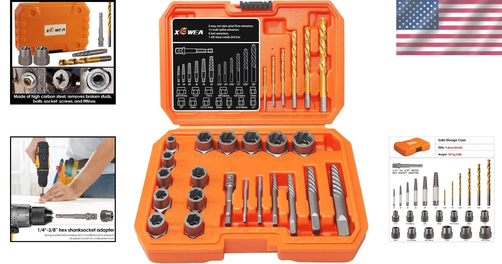 Comprehensive 26PC Screw & Bolt Kit with Easy-Out Extractor and Cobalt Drill Bit