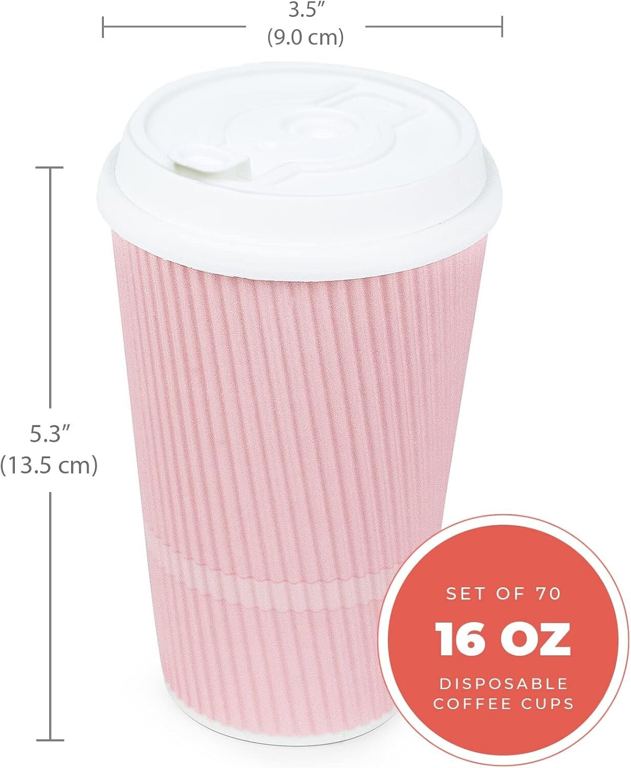 Elegant Pink 16 oz To-Go Coffee Cups - Leak-Proof & Stylish 80 Cup Pack