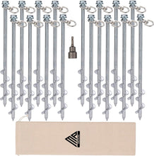 Load image into Gallery viewer, Durable Alloy Steel Ground Stakes – 16-Pack Heavy Duty Anchors for All Weather