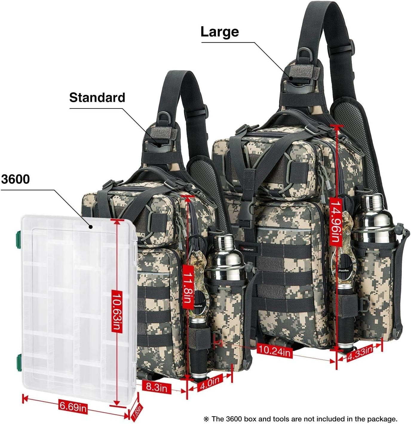 Water-Resistant Fishing Tackle Bag with Adjustable Strap - Outdoor Sling Pack