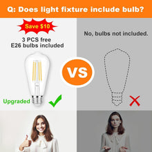 Load image into Gallery viewer, 3-Light Modern Vanity Fixtures - Matte Black Wall Lamp with Bubbled Glass Shades