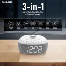 Load image into Gallery viewer, Digital Alarm Clock &amp; Bluetooth Speaker with White LED – Peaceful Sleep Sounds