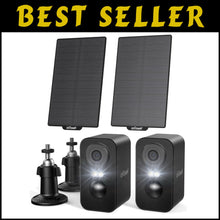 Load image into Gallery viewer, 2K WiFi Solar Security Camera System - Wireless with PIR &amp; Weatherproof Design