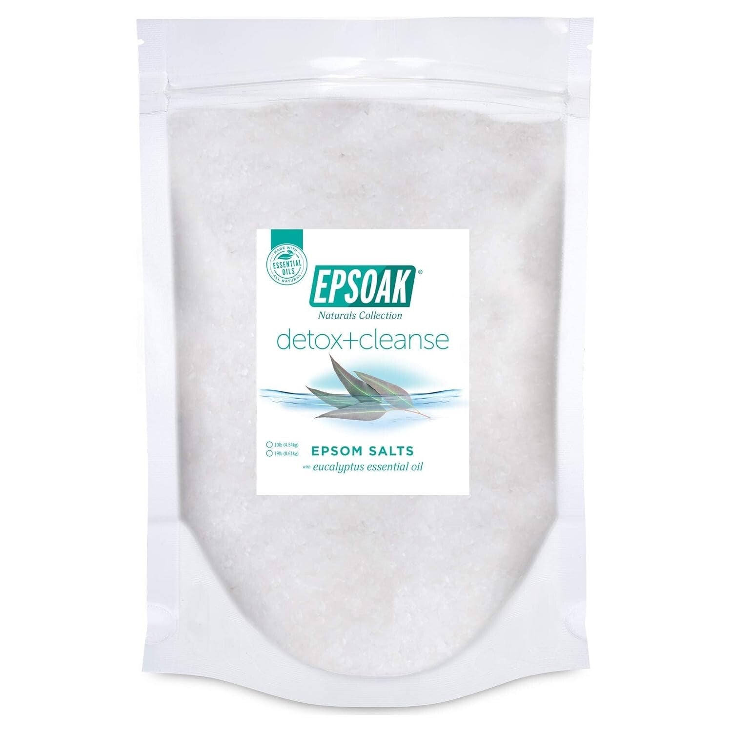 Lavender Scented 19 lbs Epsom Salt Detox + Cleanse for Relaxation & Wellness