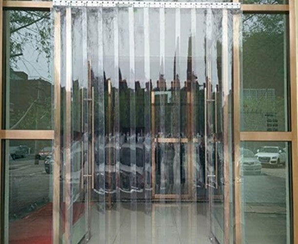 Modern Clear PVC Curtain Strips, 96" High x 72" Wide - 12PCS for Easy Install