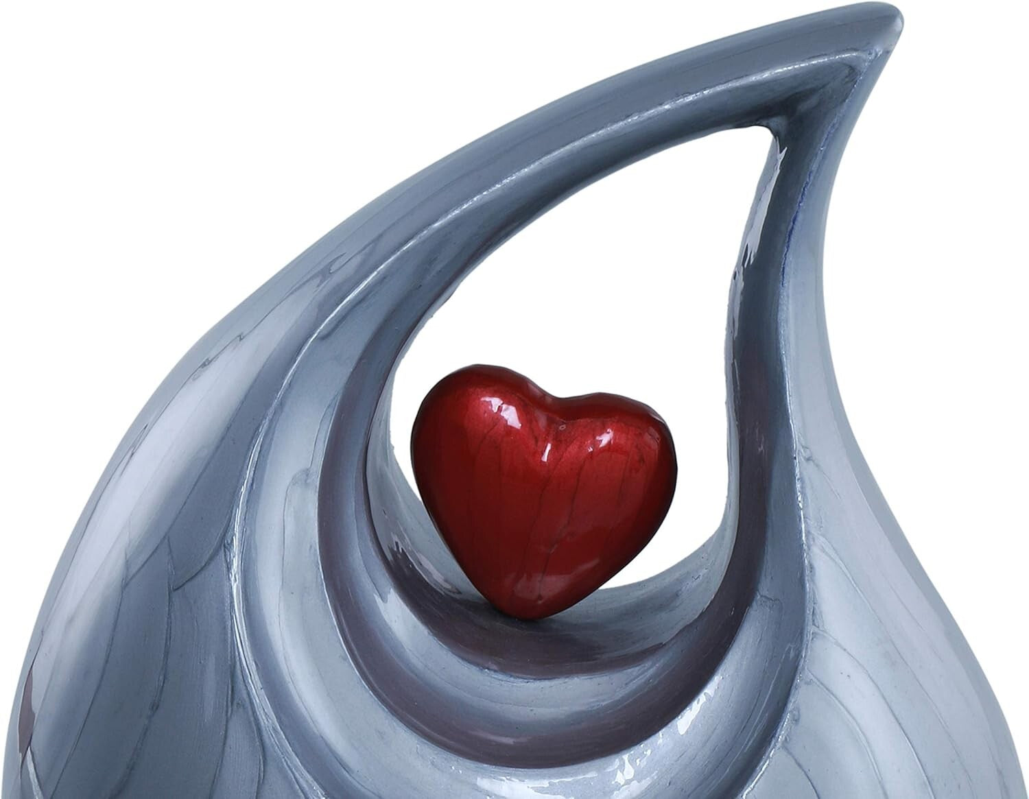 Heart of Love Cremation Urn - Elegant Memorial for Adult Ashes, 220 Cubic Inches