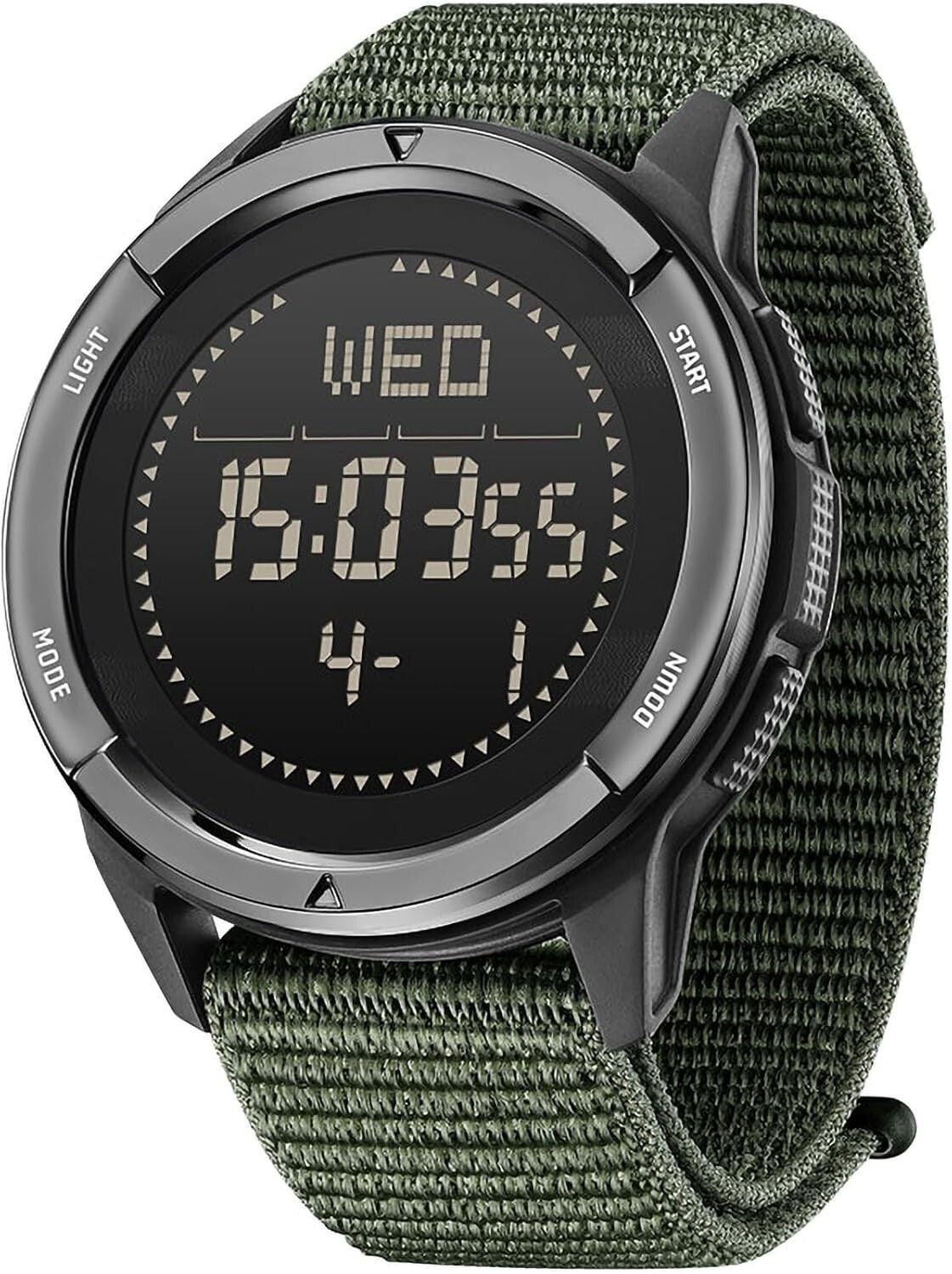 Lightweight Men's Digital Military Watch with Pedometer & Adjustable Nylon Strap