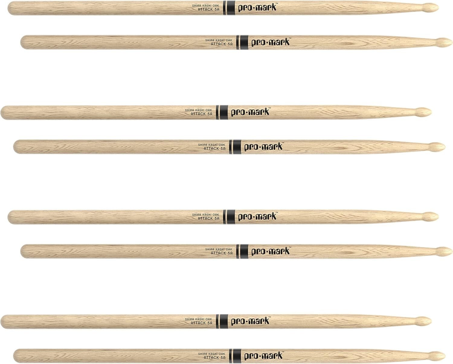 Durable Shira Kashi Oak Classic 5A Drumsticks - Perfect for Every Musician