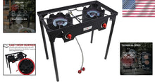 Load image into Gallery viewer, High-Pressure Propane Double Burner Camp Stove with Adjustable Heat Control