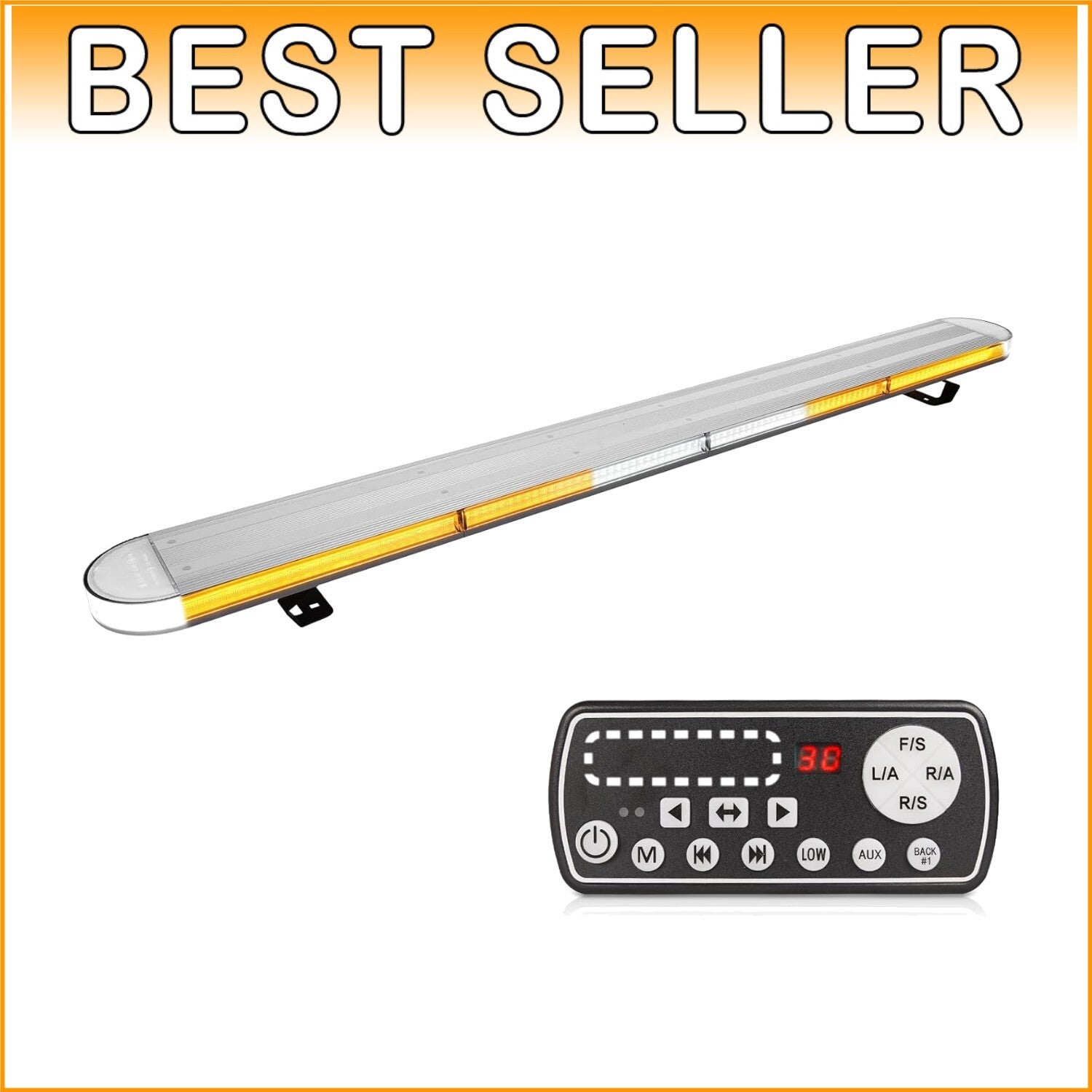 48" LED Emergency Strobe Light Bar with 29 Flash Modes - Waterproof & Durable