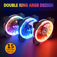 Load image into Gallery viewer, DS RGB Cooling Fans 120MM 6-Pack - Remote-Controlled for Ultimate PC Aesthetics
