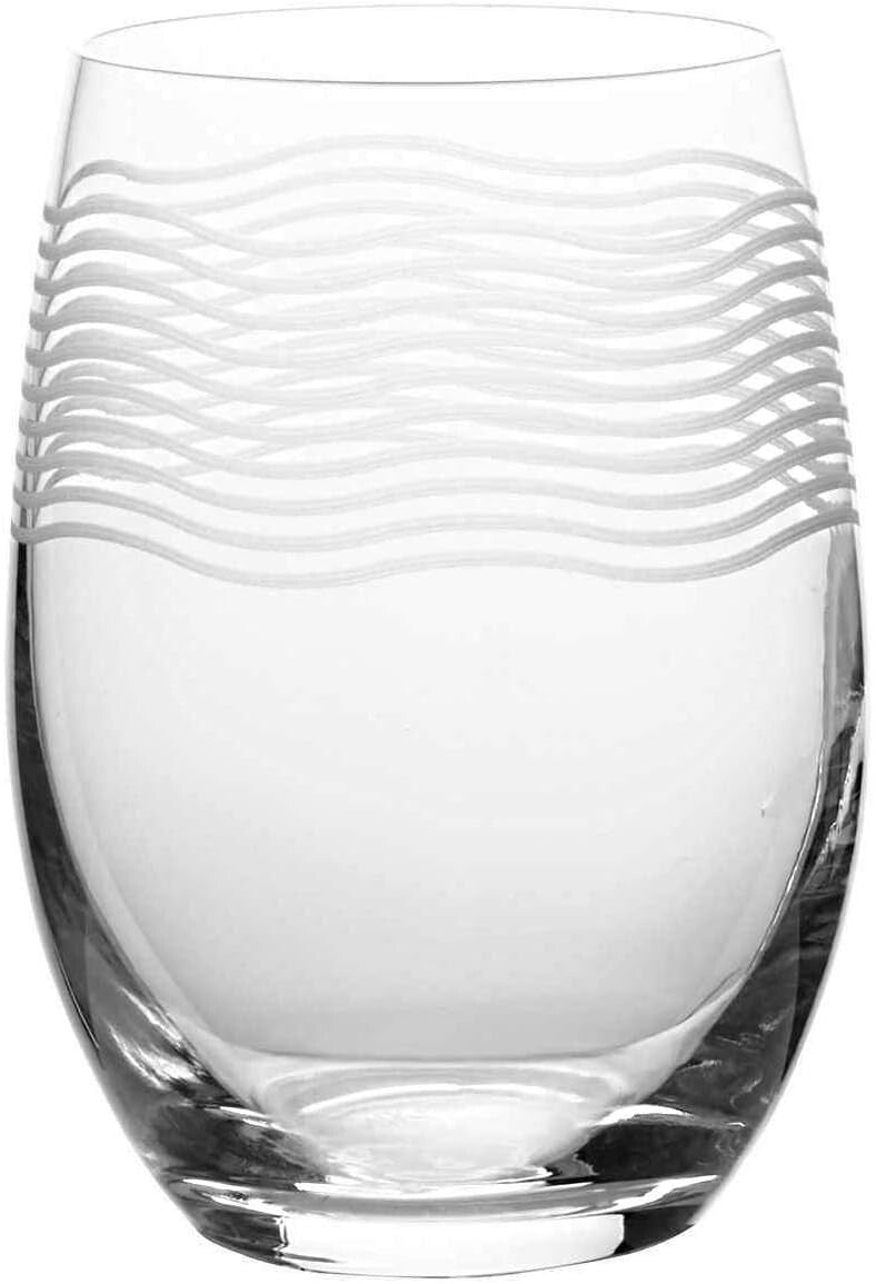 Durable Lead-Free Crystal Stemless Wine Glasses - Dishwasher Safe, Set of 6
