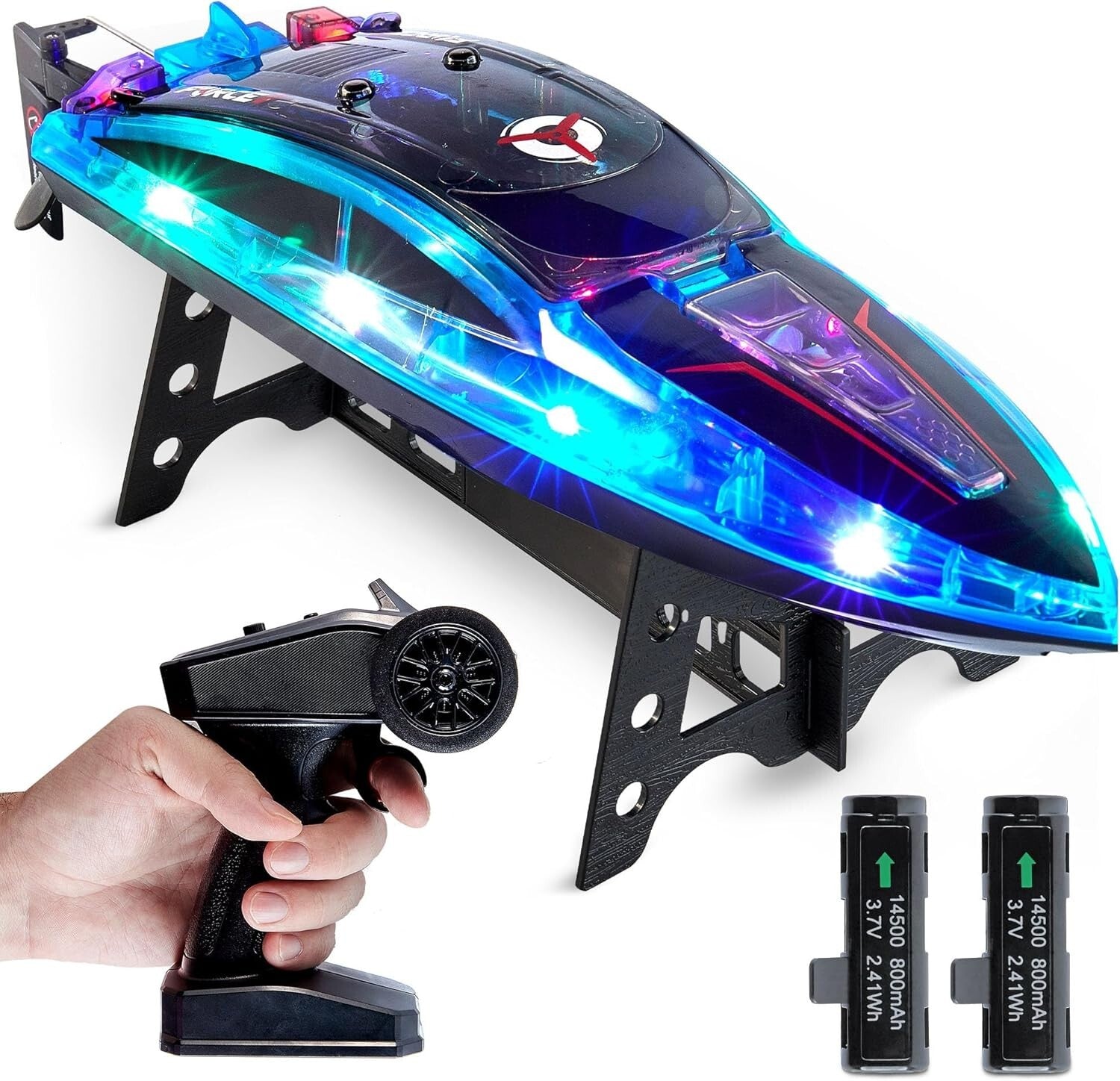 High-Speed Underwater Racing RC Boat with User-Friendly Remote - Family Favorite