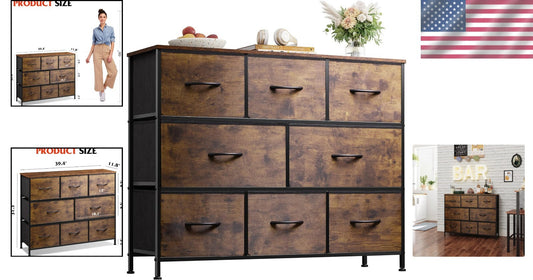 Multifunctional Fabric Dresser with 8 Deep Drawers - Versatile Storage Solution