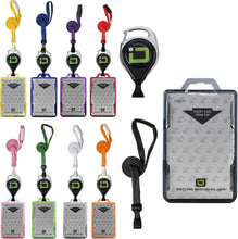 Load image into Gallery viewer, Multi-Color Dual-Card Holder with Lanyard &amp; ID Badge Reel for Secure Access