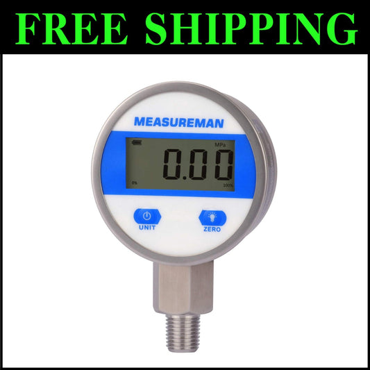 Professional 2-1/2" Digital Pressure Gauge with LED Light & 304 SS Construction