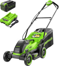 Load image into Gallery viewer, Powerful 40V 14'' Push Mower - Includes 4.0Ah Battery &amp; Charger, 3 Year Warranty