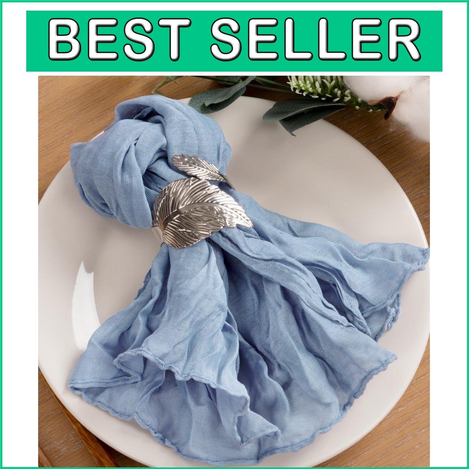 60-Pack Dusty Blue Cheesecloth Napkins 21"x21" for Elegant Weddings & Events