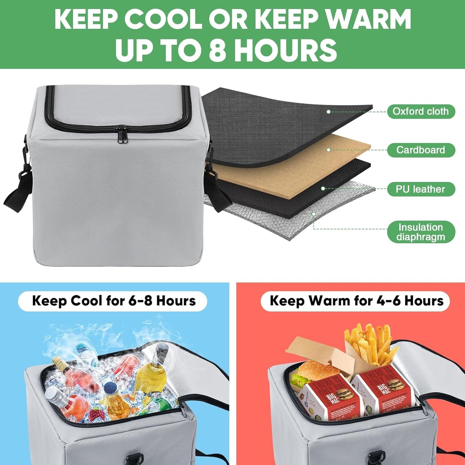 Heavy-Duty Collapsible Car Trunk Organizer with 4 Compartments & Insulated Bag