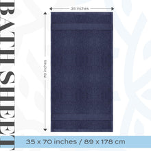 Load image into Gallery viewer, Luxury Soft Navy Bath Sheet Towels - Jumbo 650 GSM Cotton, Quick-Dry &amp; Absorbent