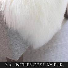 Load image into Gallery viewer, Natural Fluffy Sheepskin Rug - 2' x 3' - Perfect for Bedroom &amp; Living Room