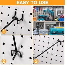 Load image into Gallery viewer, Bulk Pack of 100 Black Peg Board Hooks - 10 Inch Wall Mount Storage Solutions