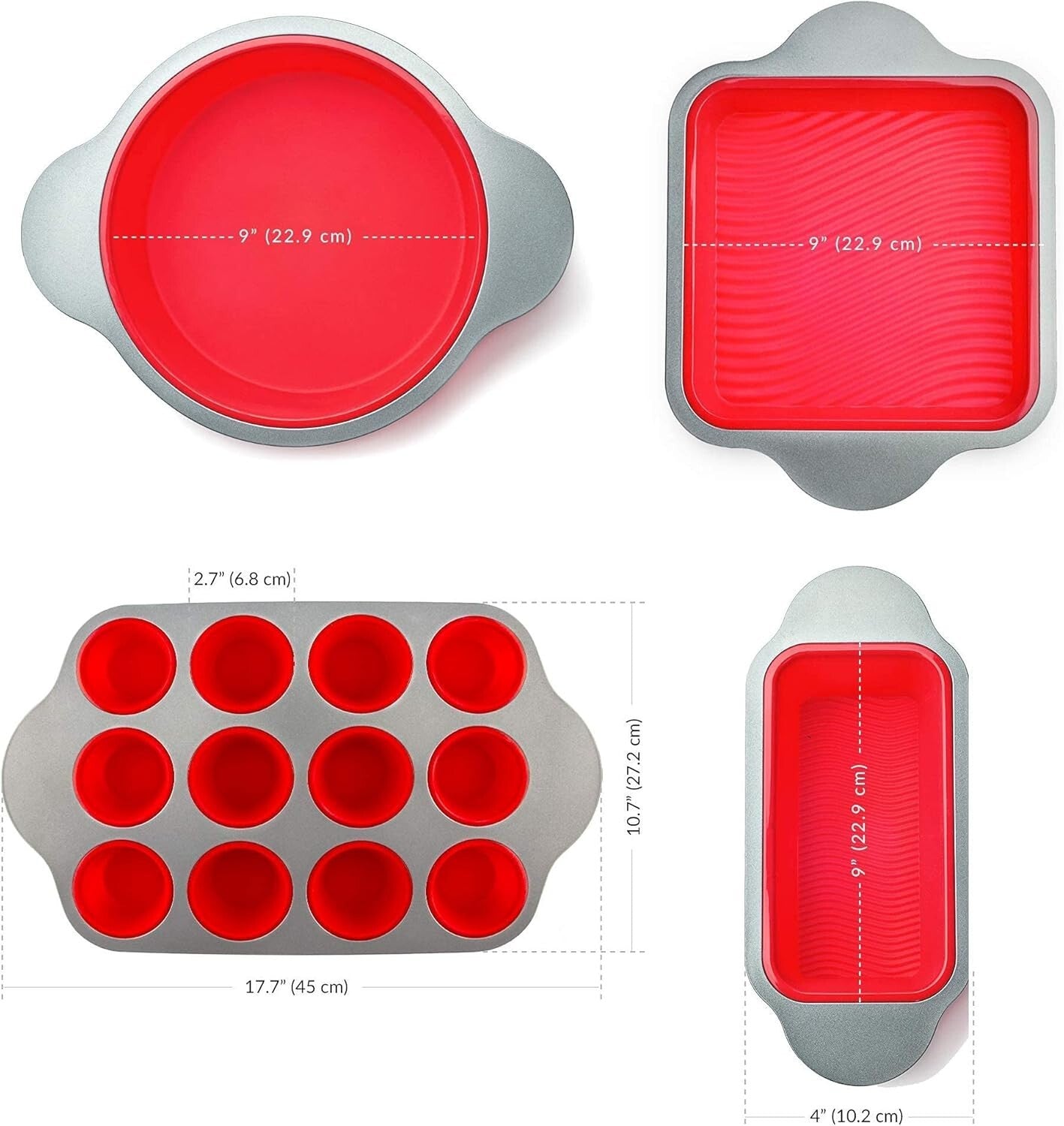 13-Piece Non-Stick Silicone Bakeware Set - Oven, Freezer, and Dishwasher Safe