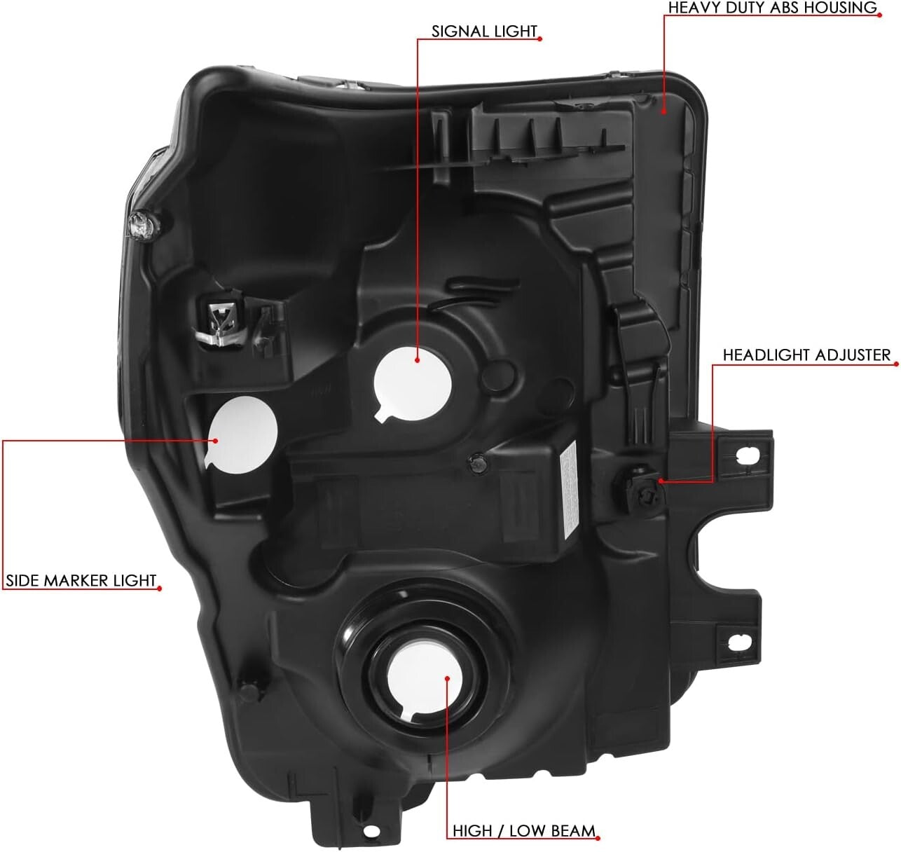 Durable Black Housing H13 Headlights for 11-16 F-450/F-550 Trucks – Easy Install