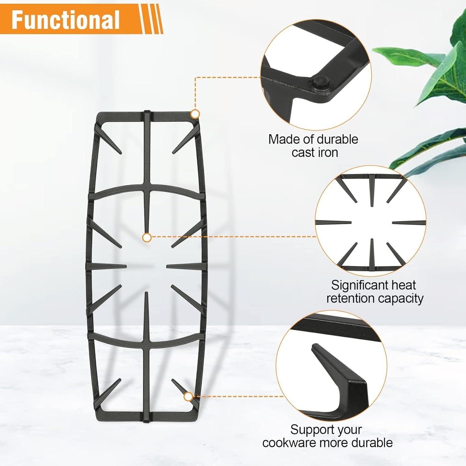 19.68" Coated Cast Iron Stove Grate Replacement - Fits Multiple Kenmore Models