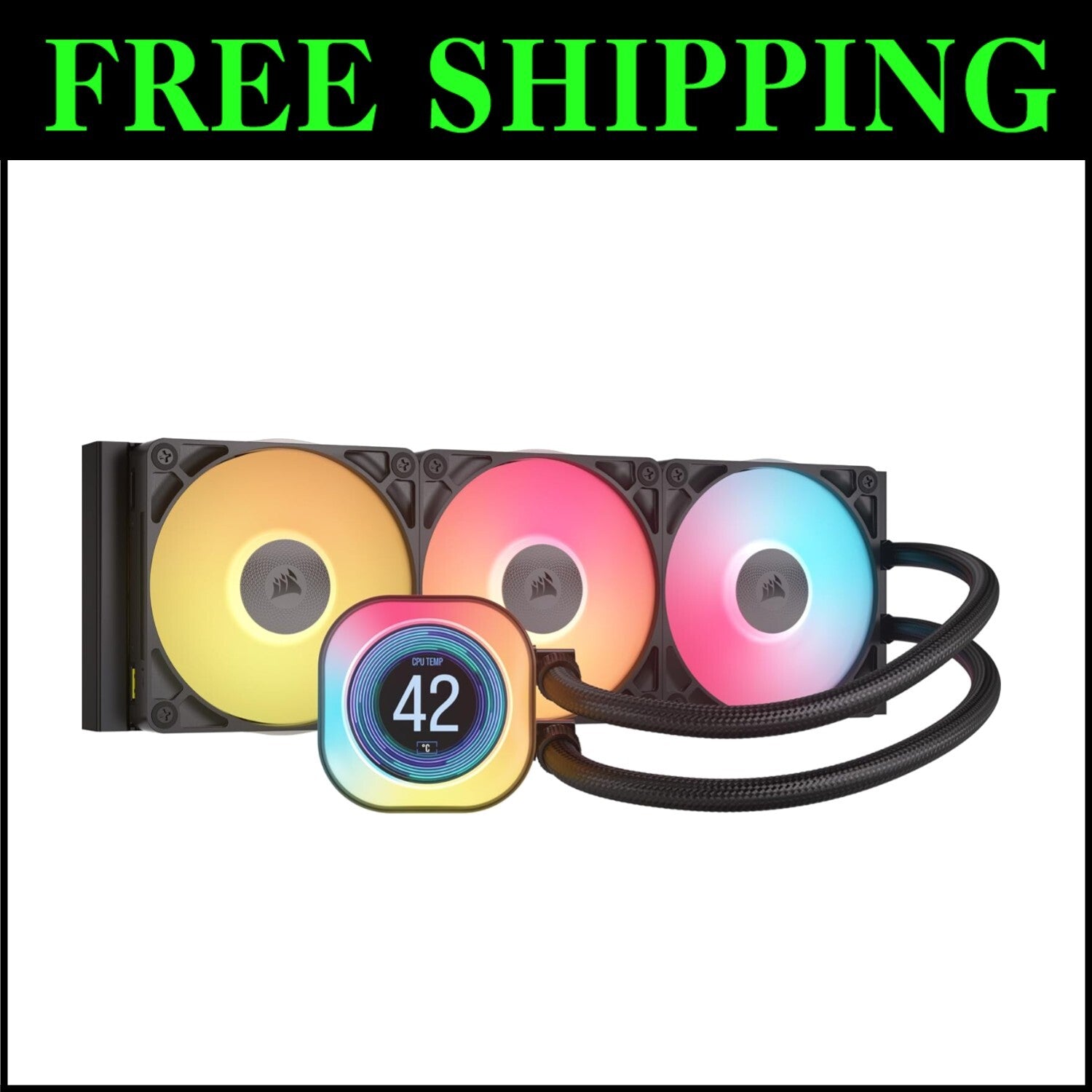 iCUE Link Titan 360 RX AIO CPU Cooler - RGB LCD Display & Low-Noise Design