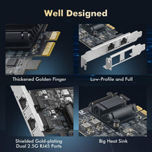 Load image into Gallery viewer, Versatile 2.5G Ethernet NIC Card with Dual PCIe Ports for Seamless Networking