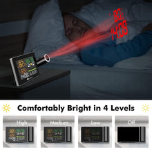 Load image into Gallery viewer, 180° Adjustable Projection Alarm Clock with Wireless Temperature Monitor