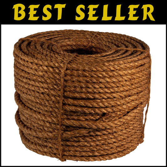 Sturdy 100 Feet Treated Manila Rope, 1 Inch Thick - Flexible & Weather-Resistant
