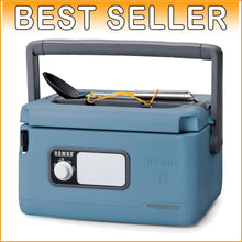 Load image into Gallery viewer, Spill-Proof 8-Quart Blue Slow Cooker with Detachable Utensil Holder for Travel