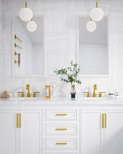 Load image into Gallery viewer, Modern Widespread 3-Hole Bathroom Faucet Set - Brushed Gold Finish, 2 Handles