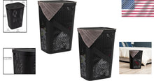 Load image into Gallery viewer, Versatile 60L Laundry &amp; Storage Baskets - Slim Black Hampers for Modern Homes