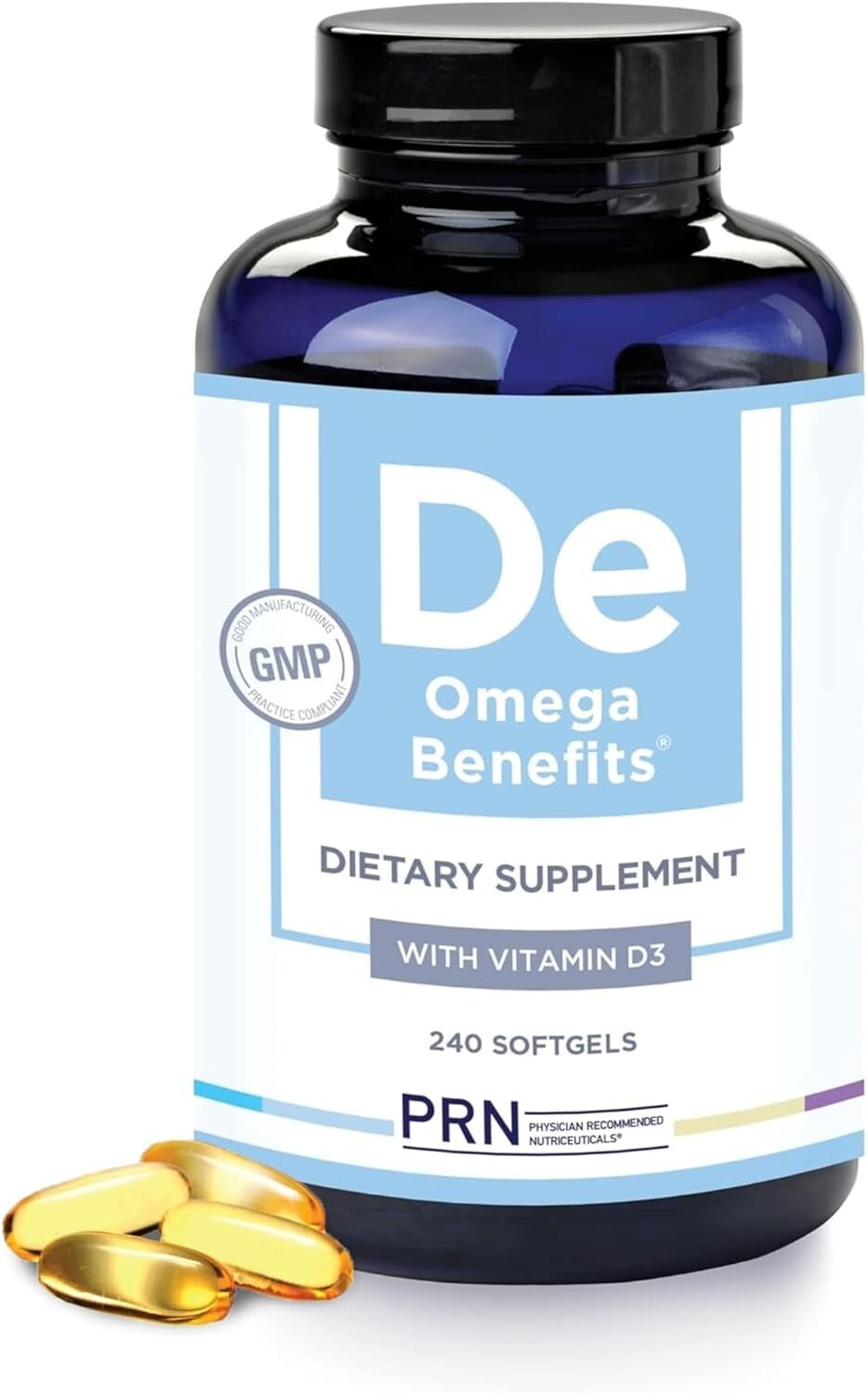 Doctor Recommended PRN DE Omega 3 Softgels - Superior Absorption & No Fish Burps