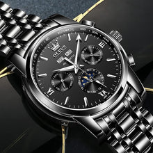 Load image into Gallery viewer, Luxury Automatic Men's Watch with Moon Phase &amp; Water Resistance - Black Dial