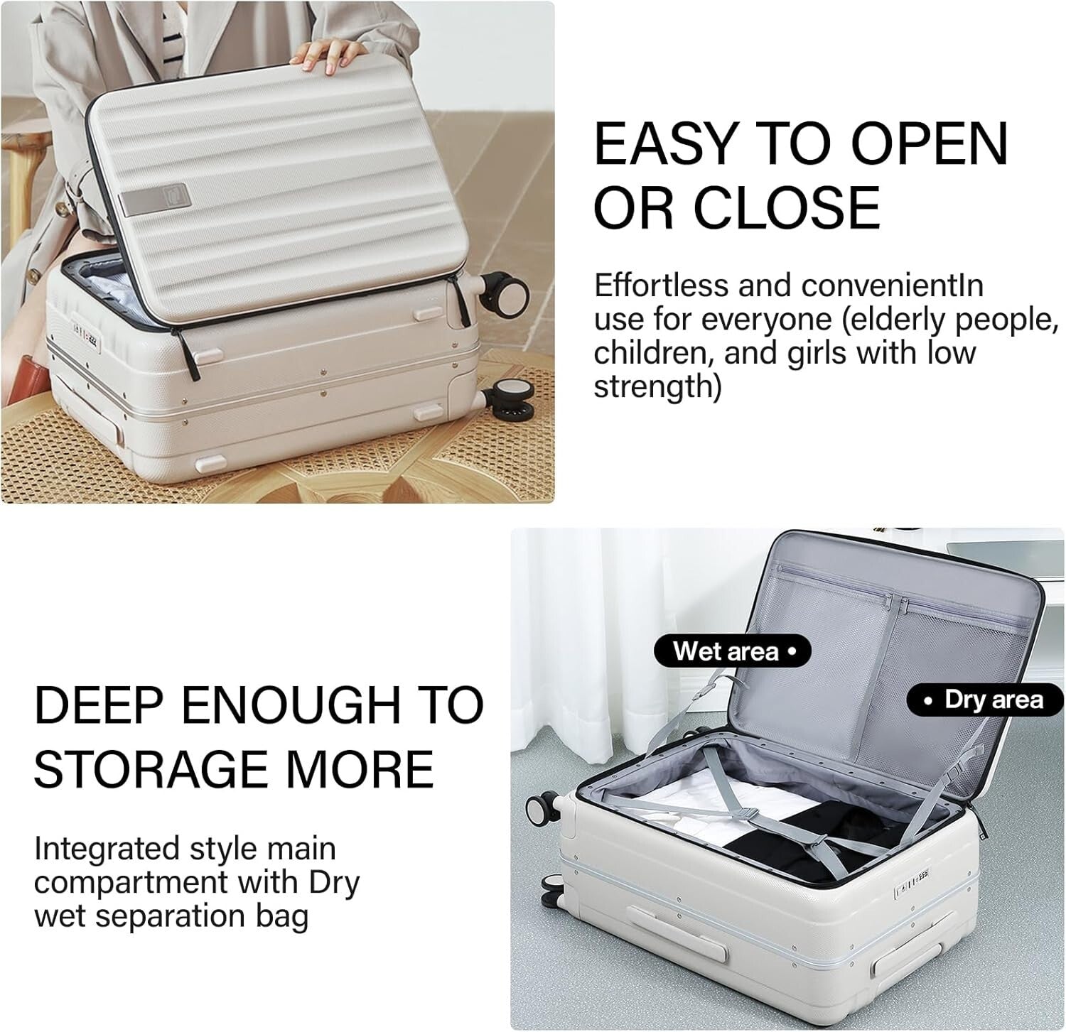 Premium PC 24-Inch Travel Luggage with Scratch-Resistant Surface & Security Lock