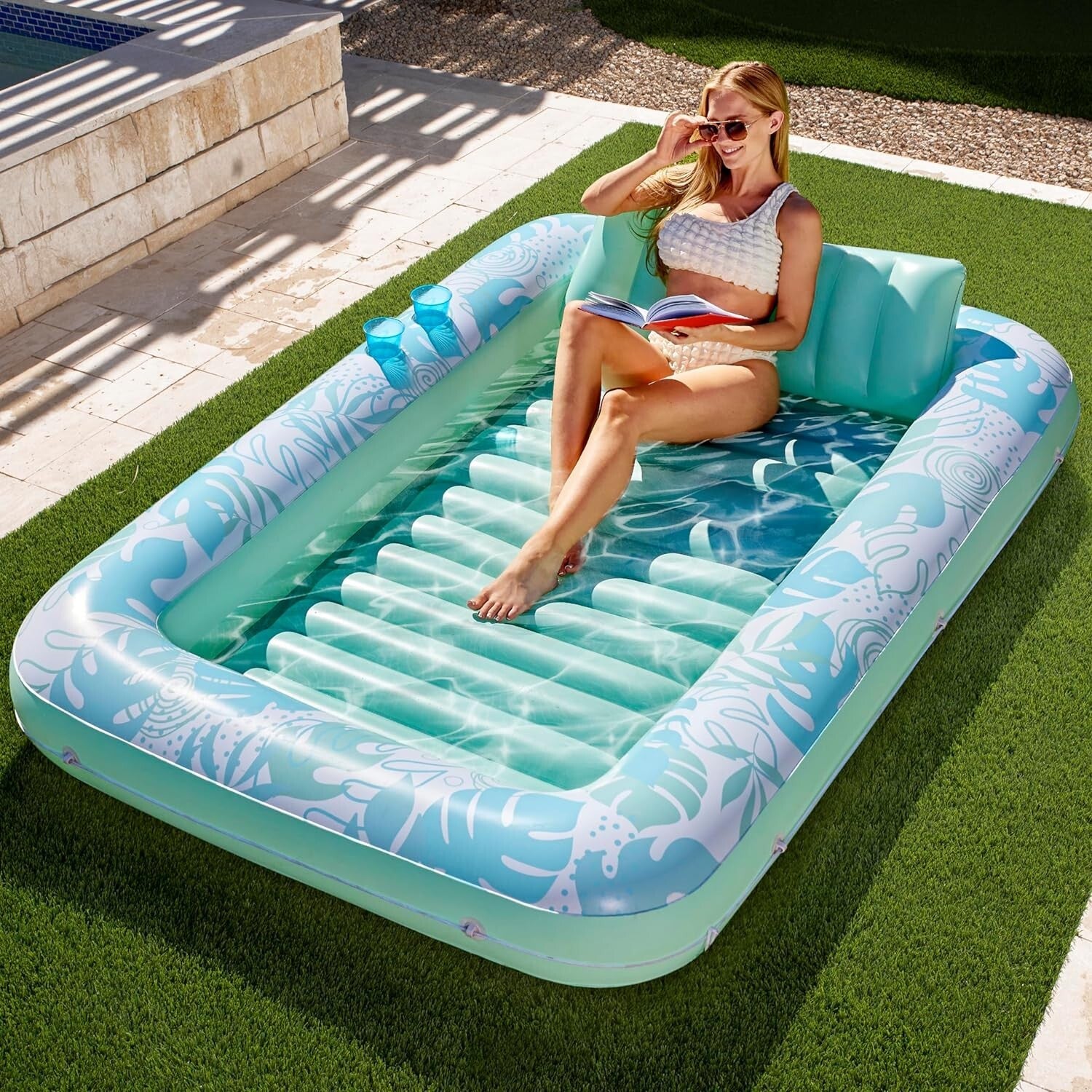 85" X 57" XL Inflatable Tanning Tub Raft Float - Perfect for Summer Relaxation