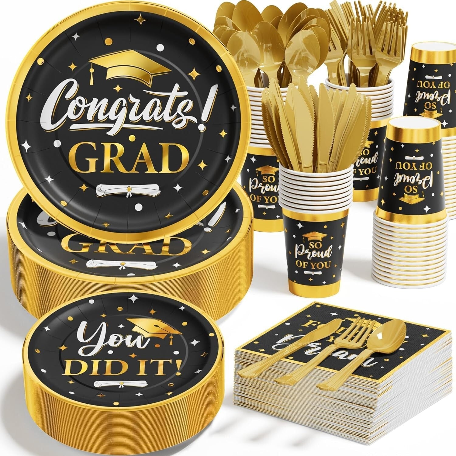 Class of 2025 Disposable Dinnerware - 350 PCS Set for Unforgettable Celebrations