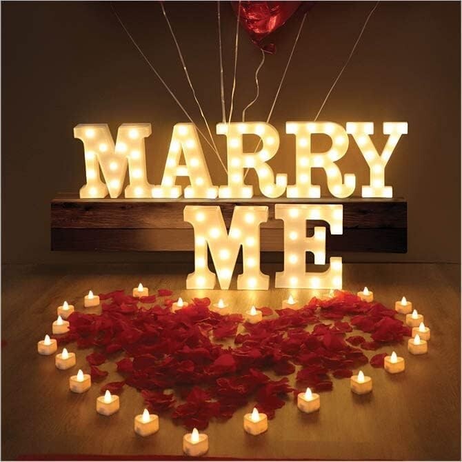 Complete Engagement Decor Kit with Red Carpet, Lights, and Romantic Flowers