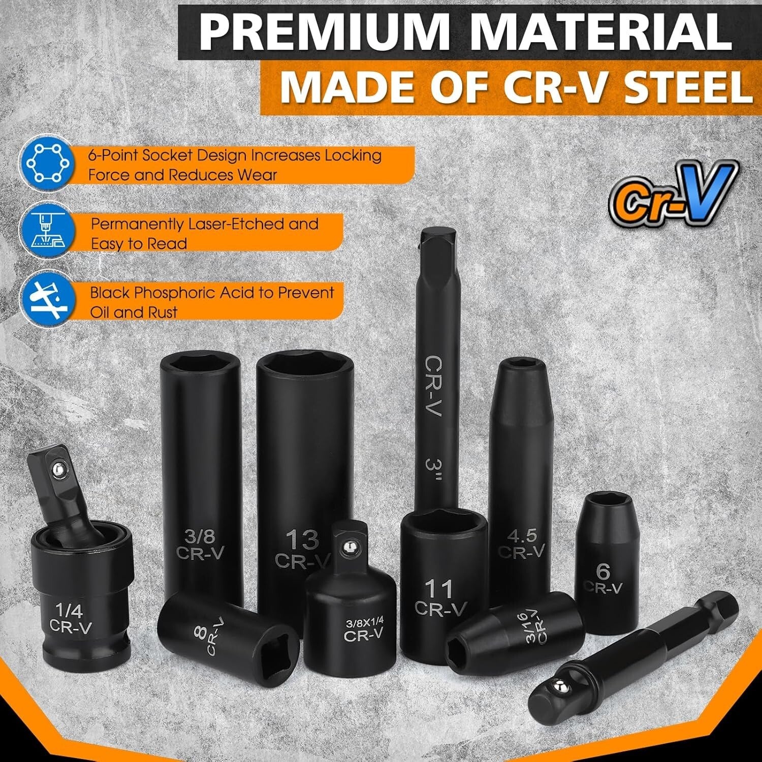 Efficient 1/4-Inch Drive 56-Piece Impact Socket Set - Superior Durability