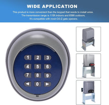 Load image into Gallery viewer, Rolling Code Wireless Keypad - Keyless Entry for Sliding Gates &amp; Durability