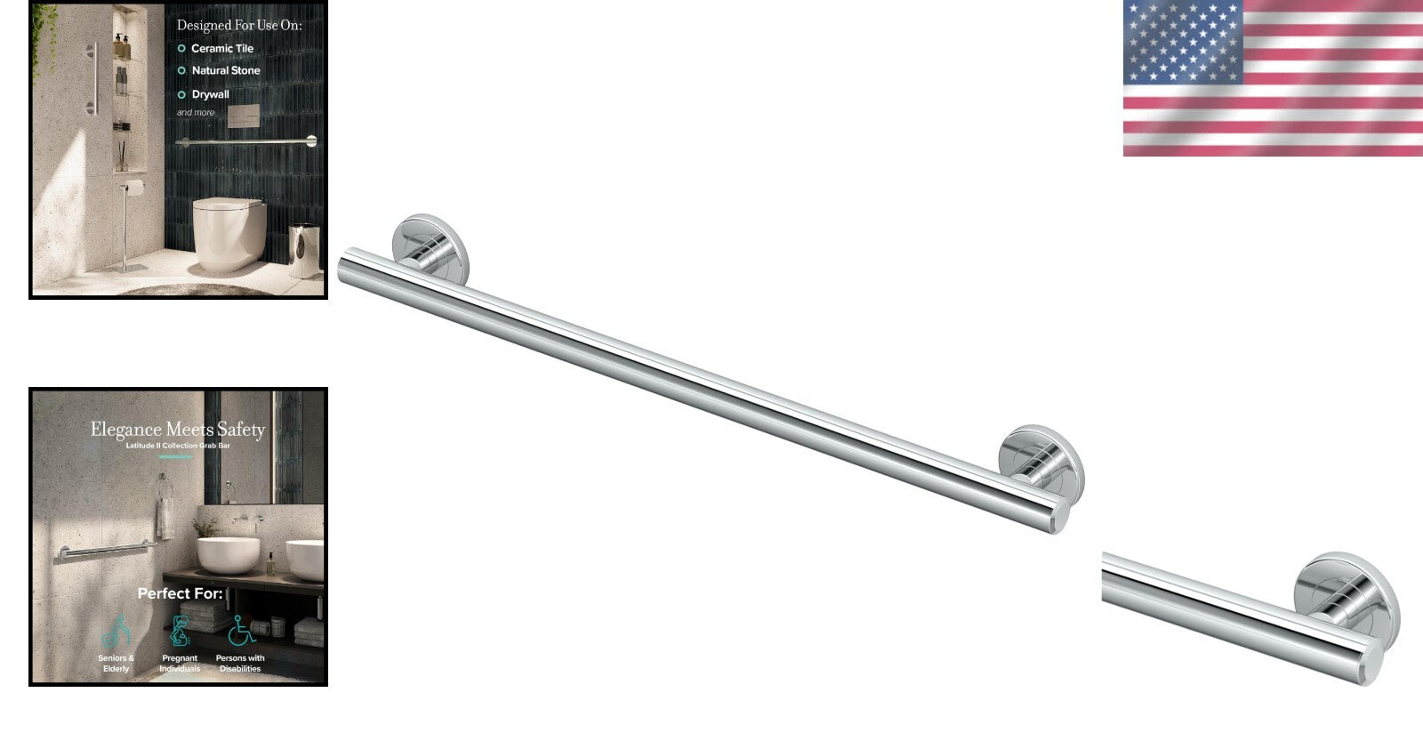Premium 24 Inch Stainless Steel Grab Bar for Safe and Stylish Bathrooms