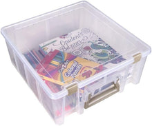 Load image into Gallery viewer, Portable Double Deep Craft Storage Box with Handle &amp; Removable Dividers 15.25"