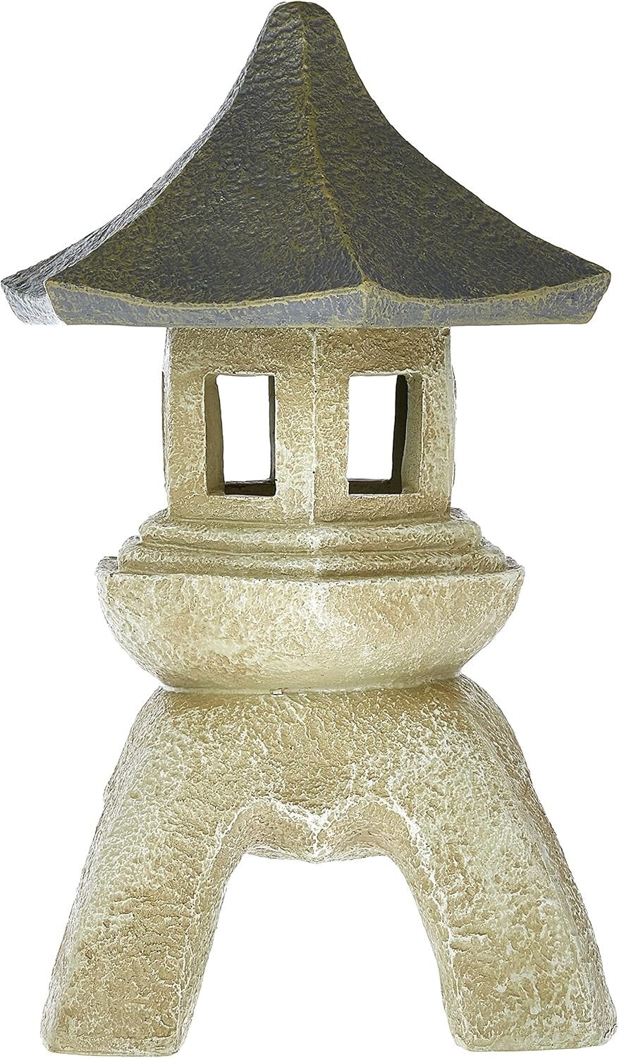 Elegant Two-Tone Stone Asian Lantern Statue - Indoor/Outdoor Serenity