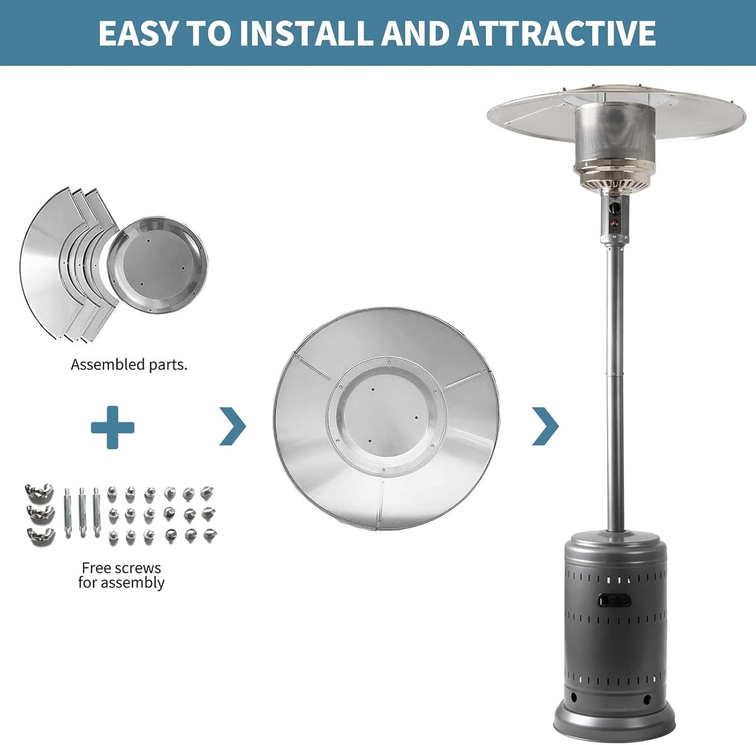 Durable Outdoor Heater Reflector Shields - 2 Universal Fit for Propane Heaters