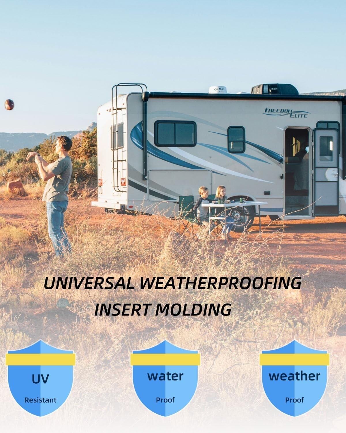 Easy-Cut RV Trim Molding Insert - 100ft White Vinyl, End Caps & Screws Included